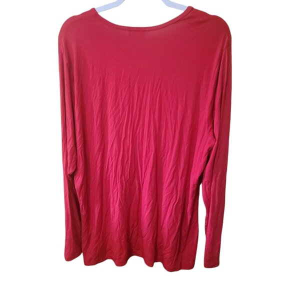 Cherokee Workwear Authentic Scrubs Long-Sleeve Red Top 2XL 95% Rayon 5% Spandex - Picture 9 of 10